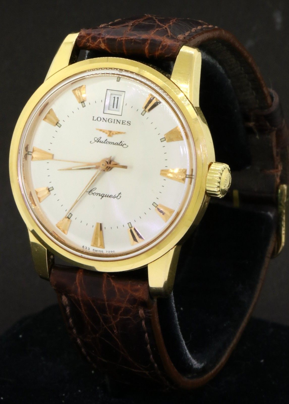 Longines Conquest 18K Gold Automatic Vintage Enamel Men s Watch longines-conquest-18k-gold-automatic-vintage-enamel-men-s-watch