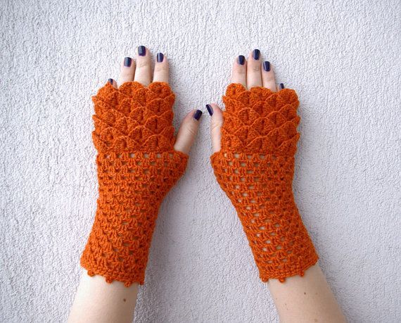 Dragon Gloves Crochet Pattern Women Fingerless Gloves Dragon Egg Pattern Mittens Khaleesi Arm Warme Orgu Sapka Taki