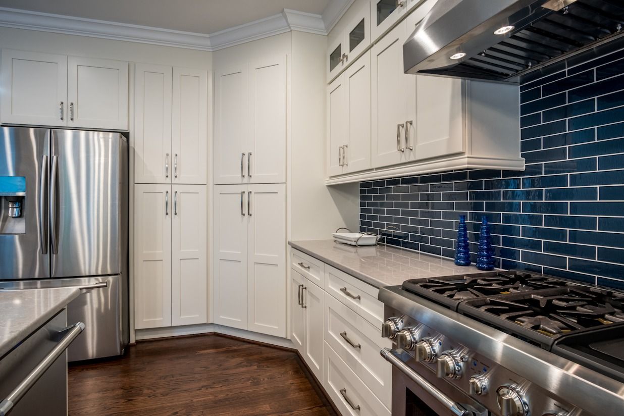 Finished Product Brookwood Maple Cabinets In Macadamia Finish Delfino 2x4 Glass Tiles For Backsplash Hou Walnut Laminate Flooring New Kitchen Maple Cabinets
