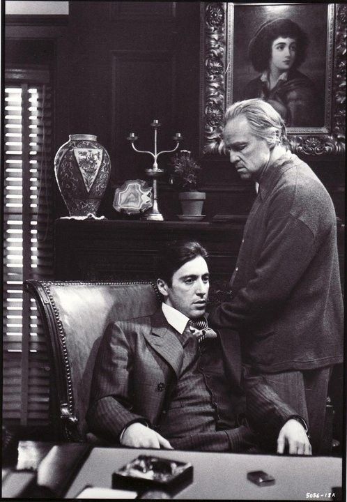 Al Pacino and Marlon Brando in The Godfather directed by Francis Ford