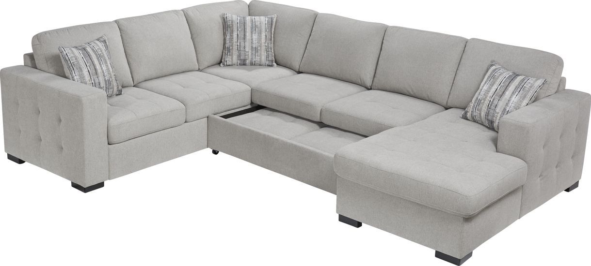 Angelino Heights Gray 3 Pc Sleeper Sectional Sleeper sectional