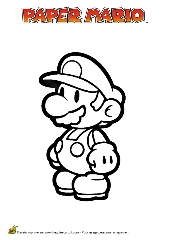 le héro du jeu vidéo paper mario la porte millénaire à on coloriage wario id=59684