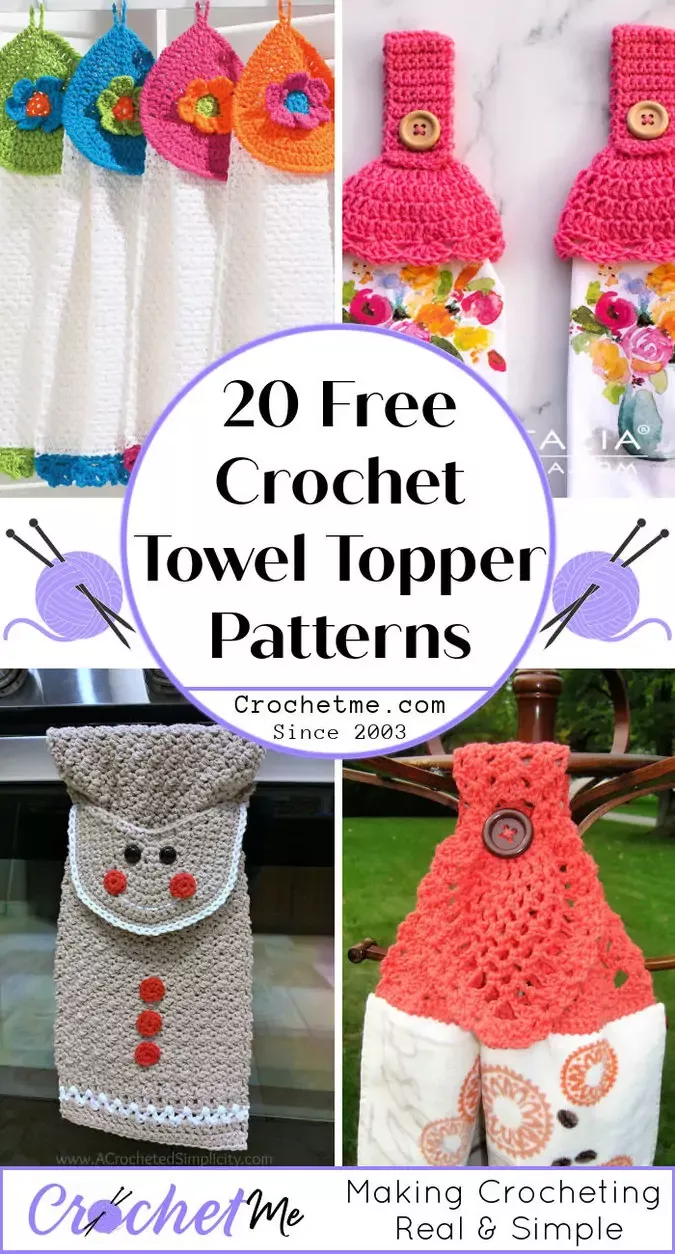 20 Unique Free Crochet Towel Topper Pattern - Crochet Me Crochet Towel Holders, Crochet Dish Towels, Crochet Kitchen Towels, Dishcloth Crochet Pattern, Crotchet Patterns, Crochet Towel Holder Free Pattern Simple, Towel Pattern, Free Crochet Flower Patterns, Crochet Topper