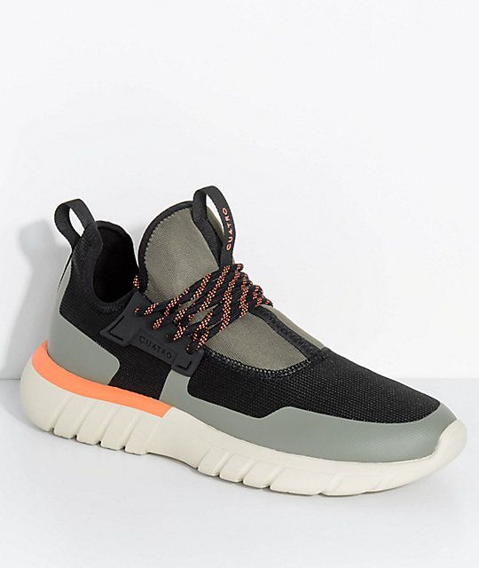 Cu4tro Aero Military Green Black Shoes Zumiez Black Shoes Mid Top Shoes Shoes