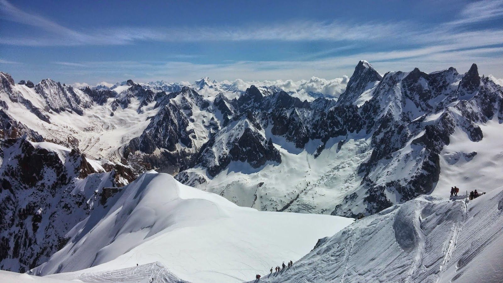 View From The Top Of Mont Blanc Mountain Wallpaper Snow Mountain Desktop Wallpaper