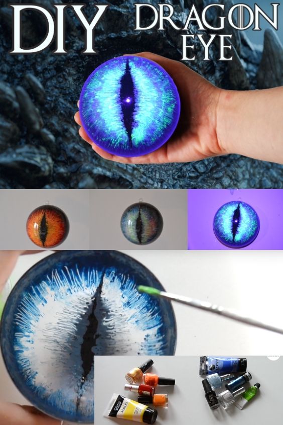 DIY Game of Thrones Viserion White Walker Dragon Eye Tutorial Decoration craft night king daenerys valyrian drogon rhaegal Dragon Decor, Dragon Crafts, Decor Crafts, Fun Crafts, Arts And Crafts, Diy Decor, Diy Game Of Thrones, Diy Halloween Decorations, Halloween Crafts