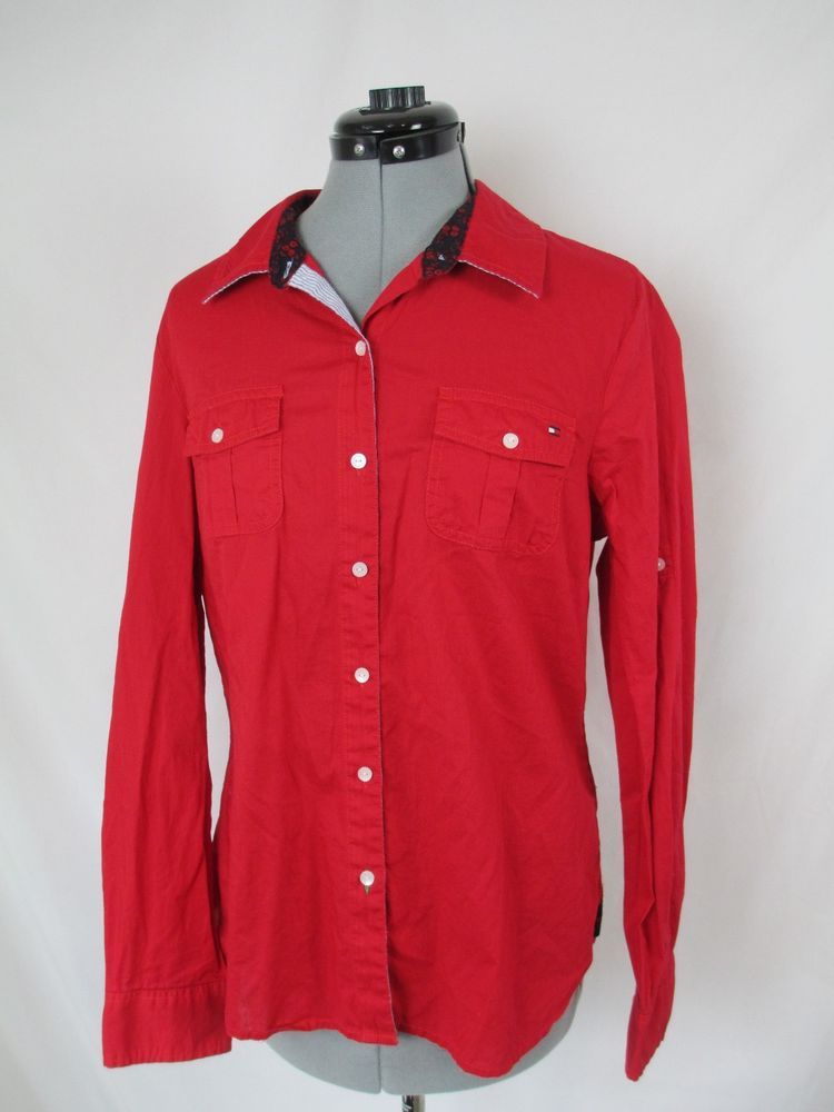 womens red button shirt womens red button shirt