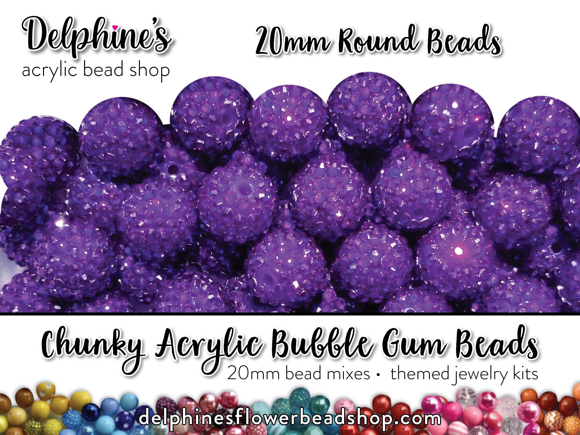 purple rhinestone bubblegum beads 20mm chunky acrylic bubble etsy in 2021 bubblegum beads jewelry kits bead shop