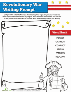 Revolutionary War Worksheets For Elementary Students - Revolutionary War Writing Prompt Homeschool Ideas revolutionary war worksheets for elementary students revolutionary war writing prompt homeschool ideas