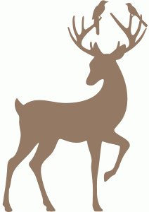 deer with bird friends