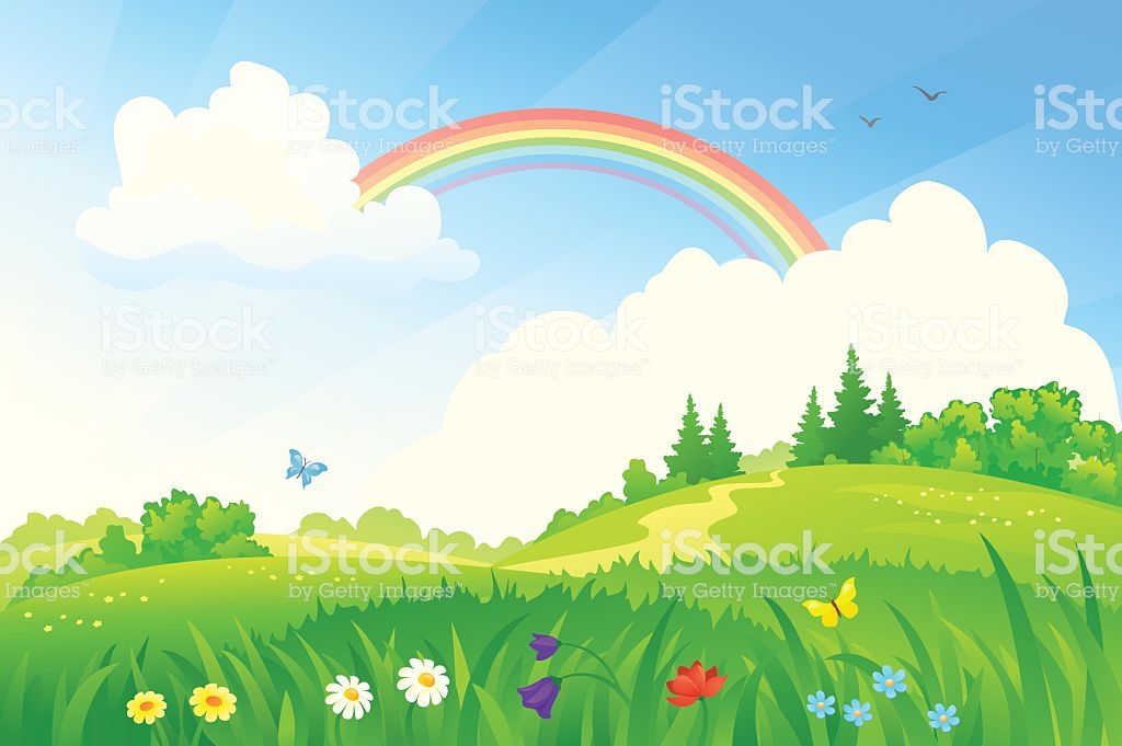 Download Vector illustration of a beautiful summer landscape with a ...