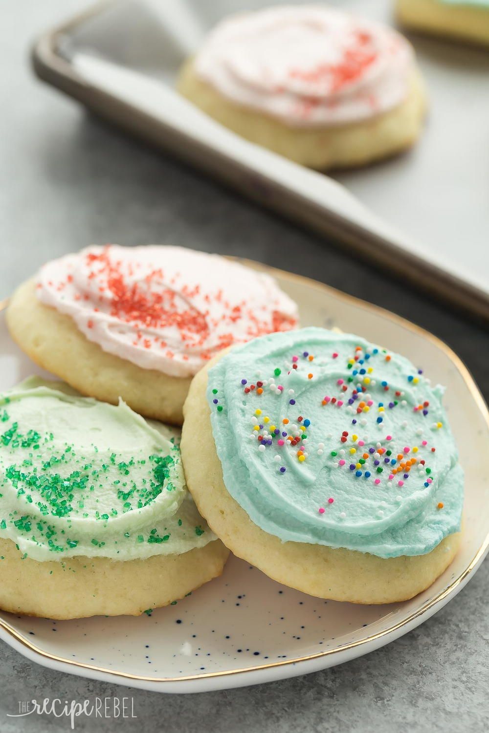 Grandma's Sour Cream Sugar Cookies | FaveSouthernRecipes.com Turtle Cookies, Cookies Cupcake, Cupcakes, Cookie Desserts, Yummy Cookies, Just Desserts, Cookie Recipes, Cookies Soft, Desserts With Sour Cream