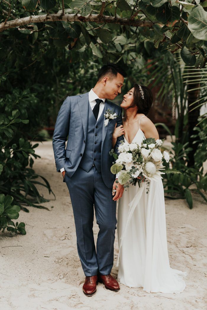 tropical wedding guest