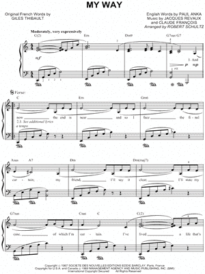 Frank Sinatra My Way Sheet Music Easy Piano In C Major Transposable Download Print Frank Sinatra My Way Easy Sheet Music Sheet Music