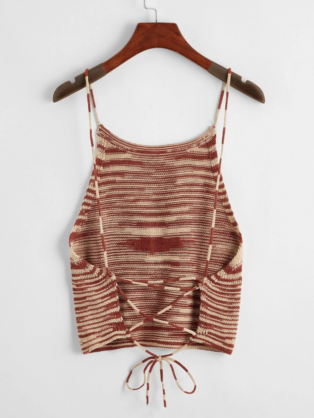 Crisscross Tie Back Space Dye Knit Top Shein Usa Summer Knit Tops Knit Top Knit Fashion