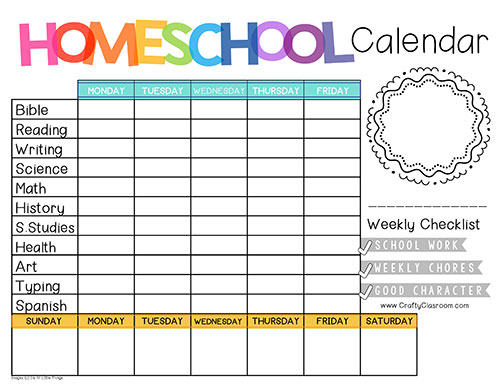 editable homeschool schedule template - Google Search in 2020