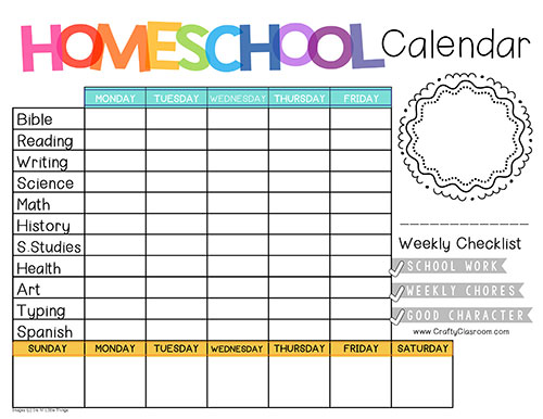 editable homeschool schedule template - Google Search in 2020 ...