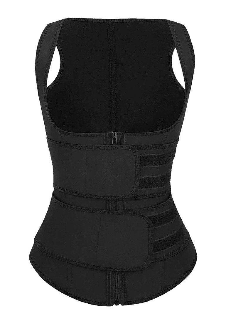 Details
Measurements
Model Stats
Contact
Beautify your curves as you wear this black zip-up snap corset women's waist trainer