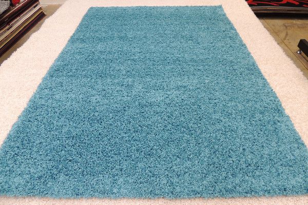 Teal Colour Plain Rug