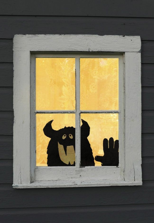 Fensterdeko Halloween Fensterbilder Lachelndes Monster Decorations D Halloween Effrayantes Deco Fenetre Boo Halloween