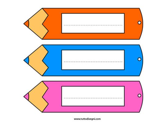 Accoglienza Scuola - Segnalibro Matita | Lapbook Plantillas, Etiquetas Escolares Para Imprimir, Modelo De Ficha