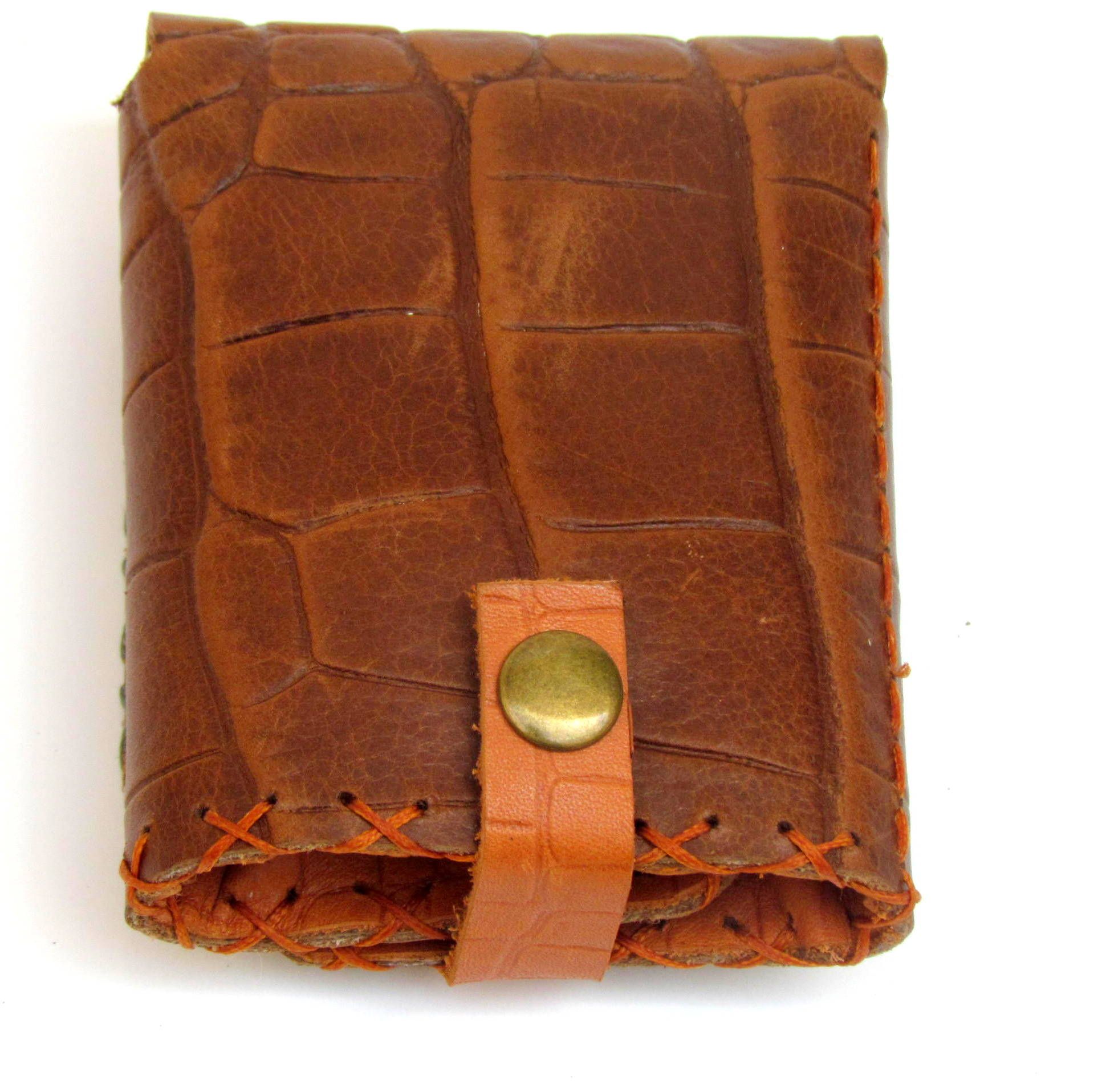 Handmade Leather Wallet El Yapimi Deri Cuzdan Kart Ve Kagit Para Koyma Bolmeleri Bulunmaktadir Katlandiginda Cuzdanin Ebadi 11x8 Cm Olup Renkler Deri Turuncu