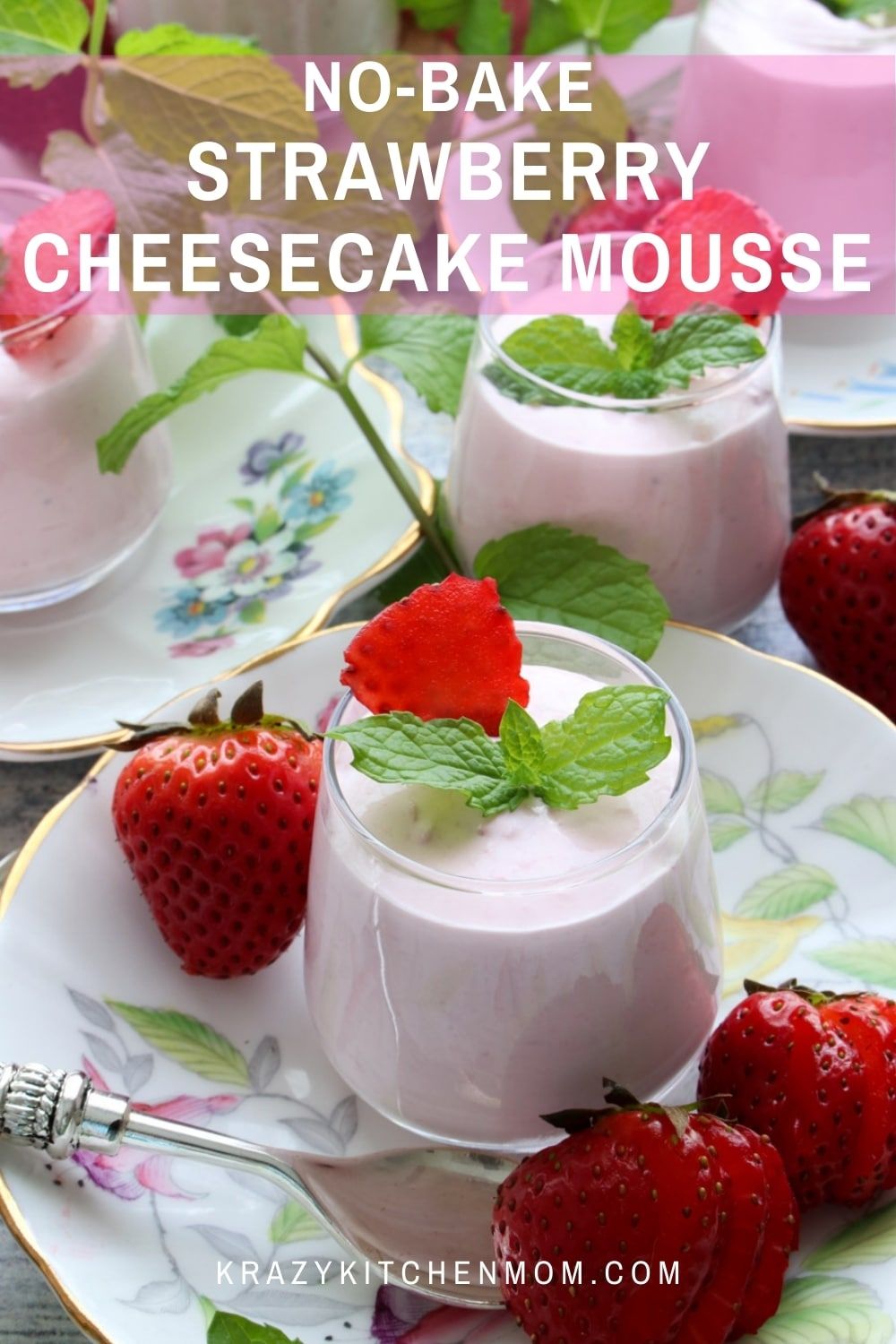 No Bake Strawberry Cheesecake Mousse Recipe Baked Strawberries Strawberry Cheesecake