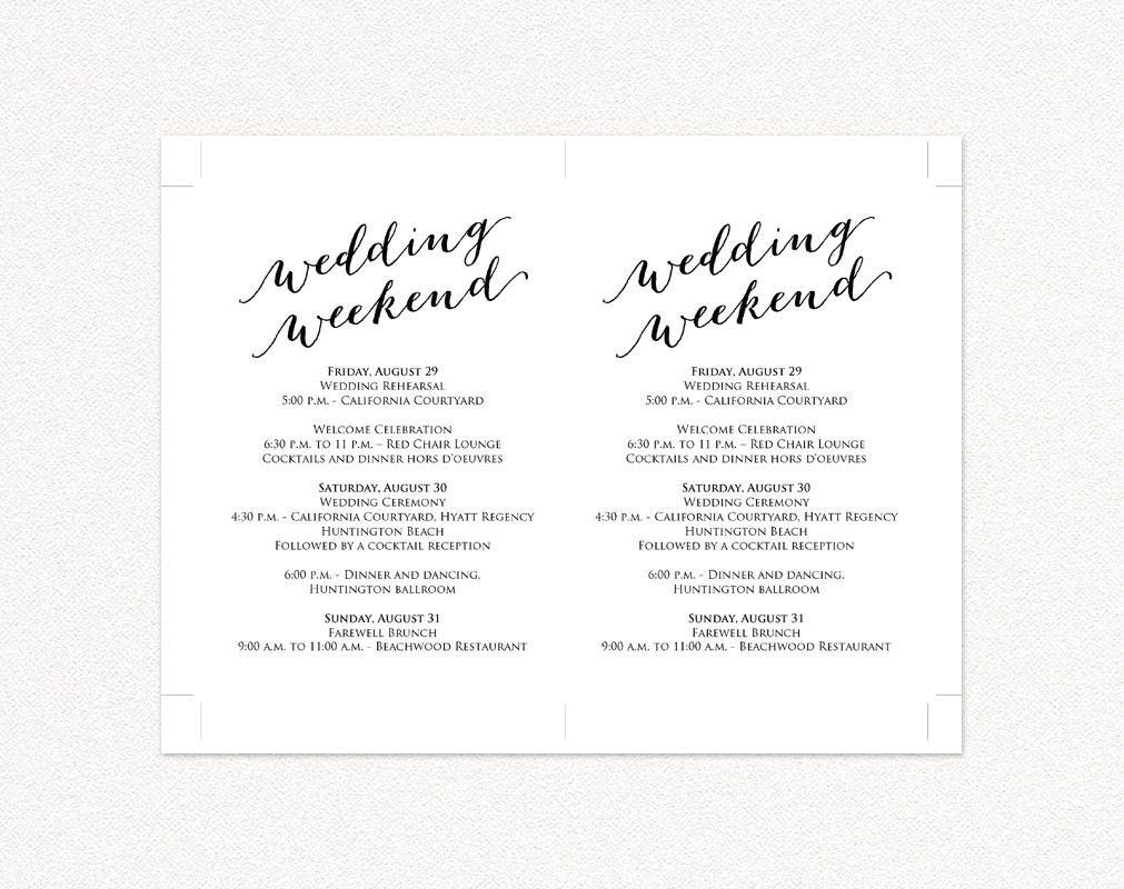 Wedding Weekend Itinerary Template Wedding Weekend Timeline Etsy Wedding Weekend Itinerary Template Wedding Weekend Timeline Etsy