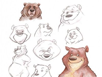 Character development & facial expressions- by Dave Mott Bear Character, Character Sketch, Character Design, Character Poses, Drawing Cartoon Characters, Cartoon Drawings, Art Drawings, Drawing Cartoon Animals, Animal Sketches