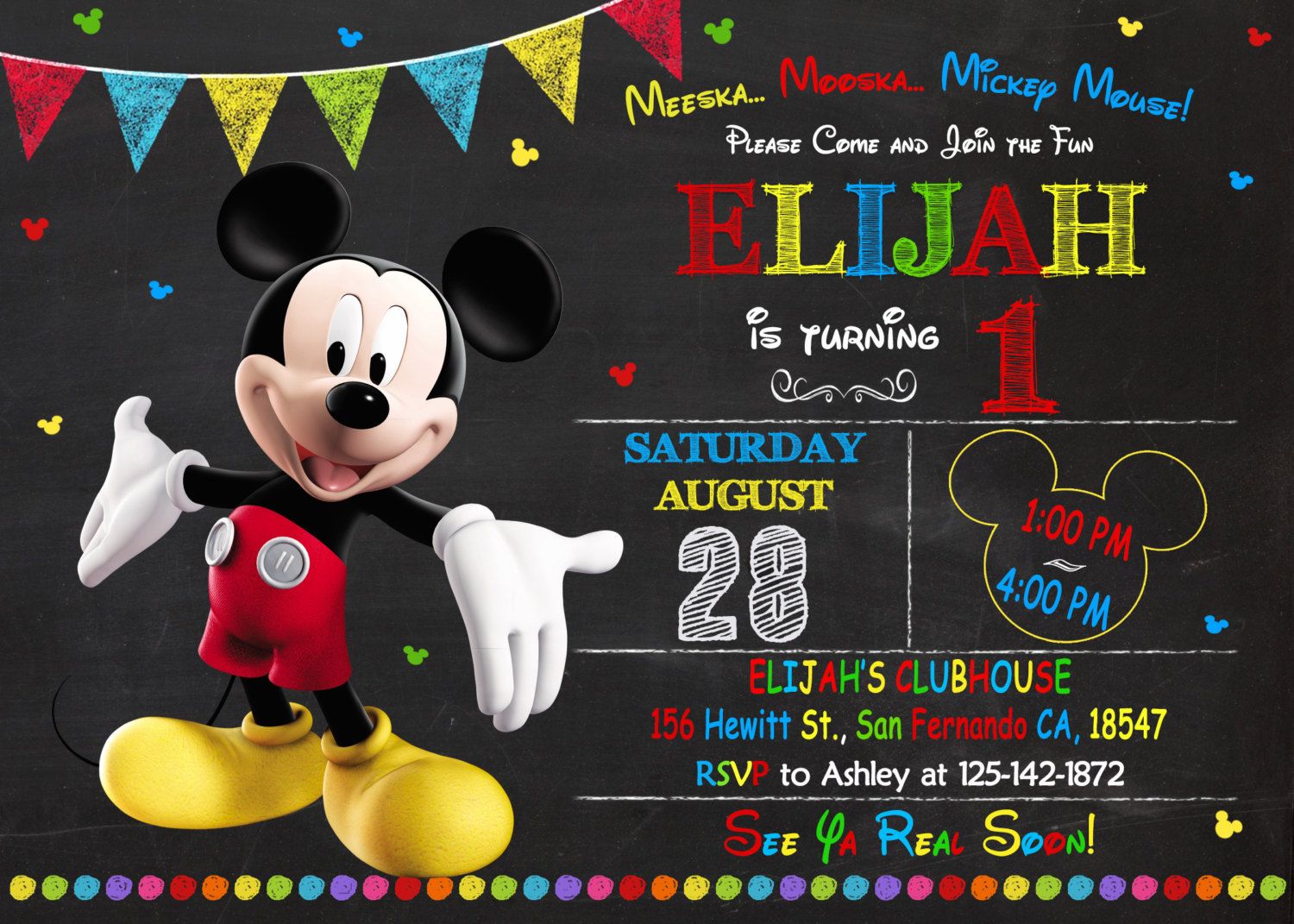 Mickey Mouse Invitation Printable Mickey Mouse by KidiInvitation Mickey invitations, Mickey Mickey Mouse Invitation Printable Mickey Mouse by KidiInvitation Mickey invitations, Mickey