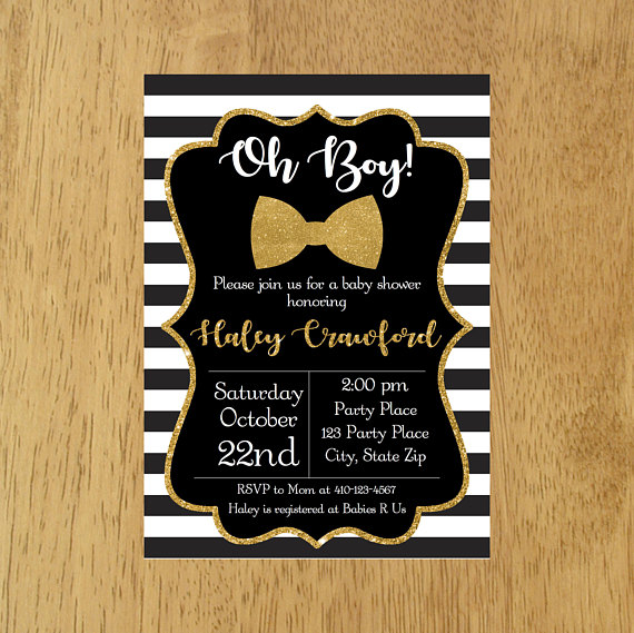 Little Man Baby Shower Invitation Black And Gold Baby Invitation Little Man Baby Shower Invitation Black And Gold Baby Invitation