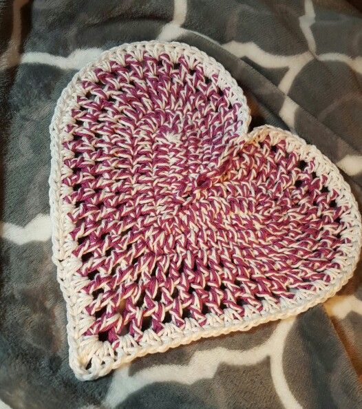 Crochet Heart Hot Pad | Crochet heart, Crochet, Crochet hats