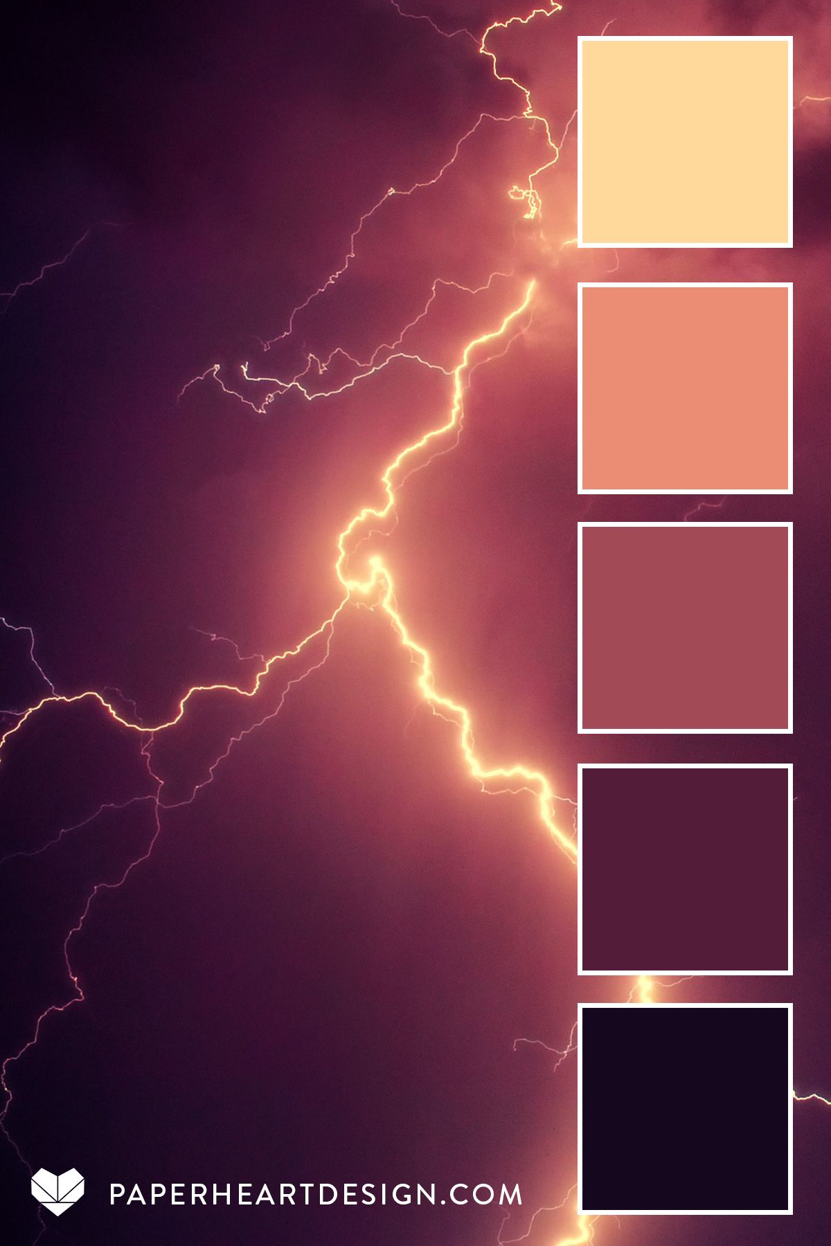 6 Color Palettes Inspired by Storms – Warm Lightning Color Scheme