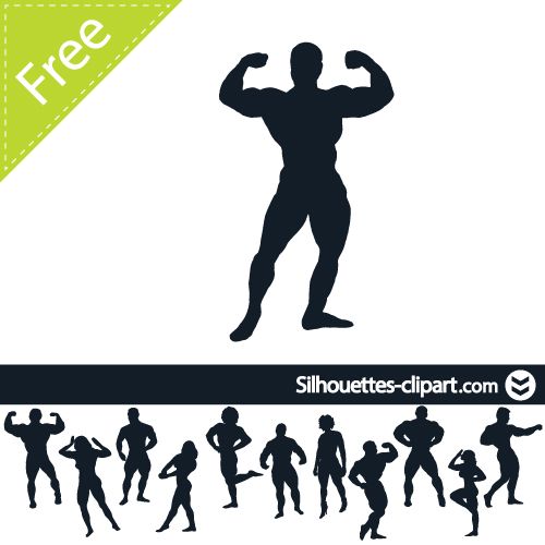 bodybuilder vector silhouette silhouettes clipart silhouettes vectors silhouettes