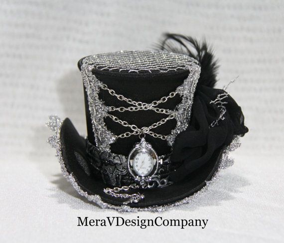Steampunk Small Mini Top Hat Veil Victorian Headband Tiara Fancy Dress Accessory