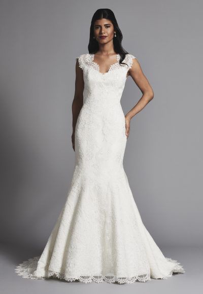 Fit And Flare Wedding Dress | Kleinfeld Bridal | Cap sleeve wedding