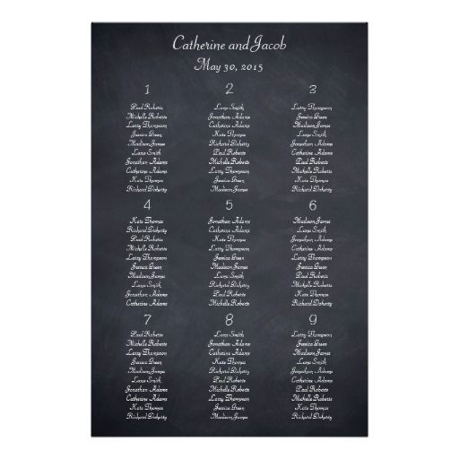 Chalkboard Look Table Seating Chart Print Tafel Pinterest Chalkboard Look Table Seating Chart Print