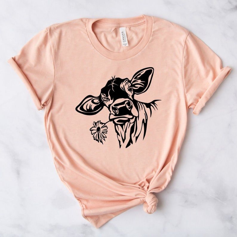Farmer Highland Cow Shirt Farm T-shirt Cute Cow Shirt Cow Shirt For Mom Heifer Shirt Ranch Tee Cowgirl Cow Gifts For Her