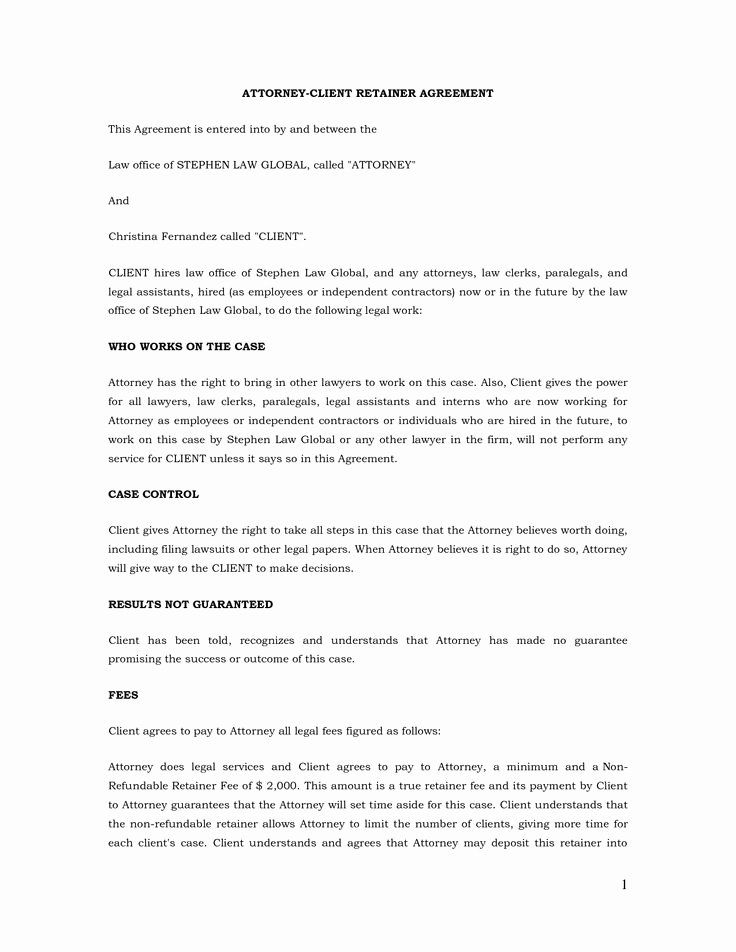 Attorney Client Letter Template Luxury Best 25 Retainer Agreement Ideas