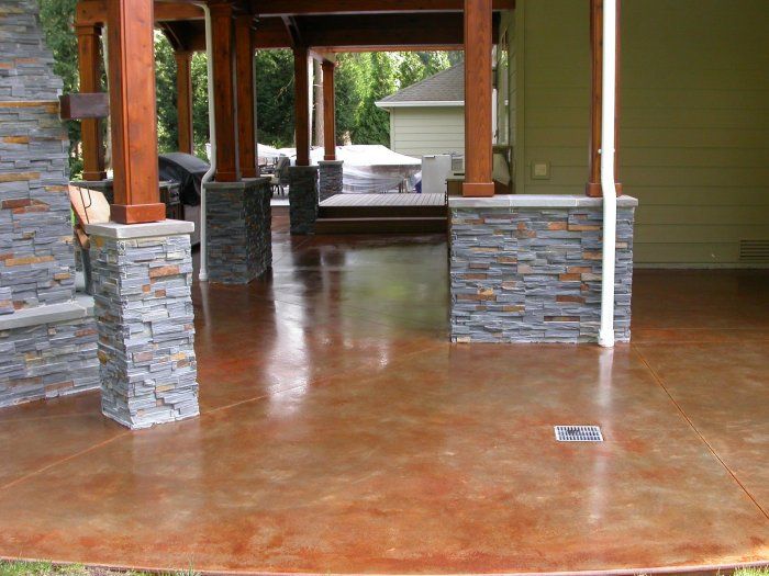 Exterior concrete patio staining project by NW Concrete using ... Exterior concrete patio staining project by NW Concrete using ...