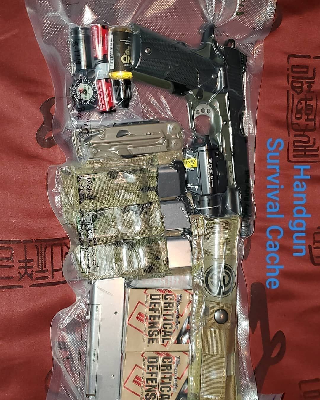 TheEndOfTheWorldAsWeKnowIt on Instagram: “Ever consider vacuum sealing your supplies? Here's an all in one pack for self defense that can be buried and retrieved from a survival…” Survival Cache, Survival Life Hacks, Urban Survival, Wilderness Survival, Camping Survival, Outdoor Survival, Survival Prepping, Survival Skills, Preparedness