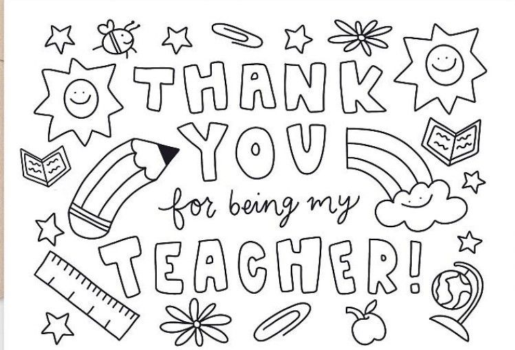 22 cute teacher appreciation coloring pages and cards – Artofit