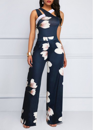 B2keevin Women Jumpsuits Ladies Floral Printting Cocktail Party Pencil Midi Rompers B2keevin Women Jumpsuits Ladies Floral Printting Cocktail Party Pencil Midi Rompers