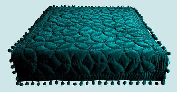 Teal Bedspread, Teal Comforter, Velvet Comforter, Velvet Bedding Sets, Velvet Bedspread, Velvet Quilt, Quilt Comforter, Twin Quilt, Lap Quilt