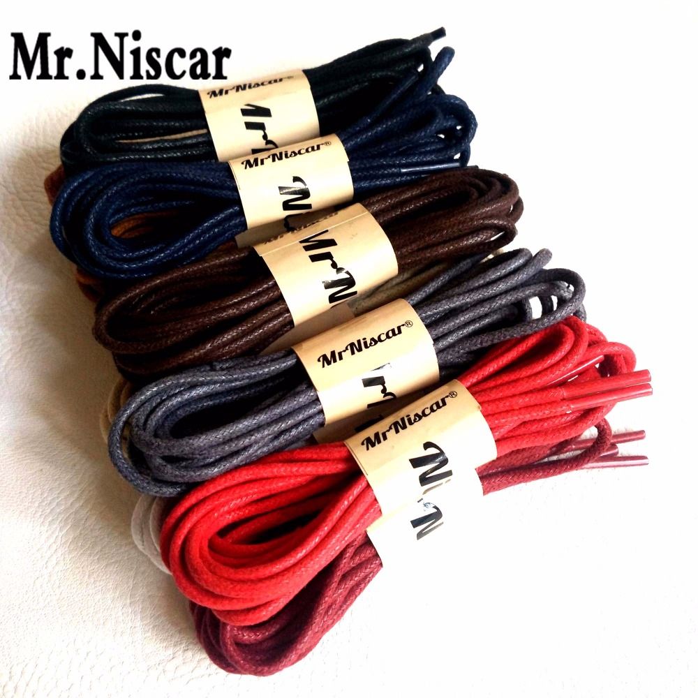1 Pair Round Shoelaces Wax Rope Laces For Leather Shoes 60-180cm Waterproof Tie