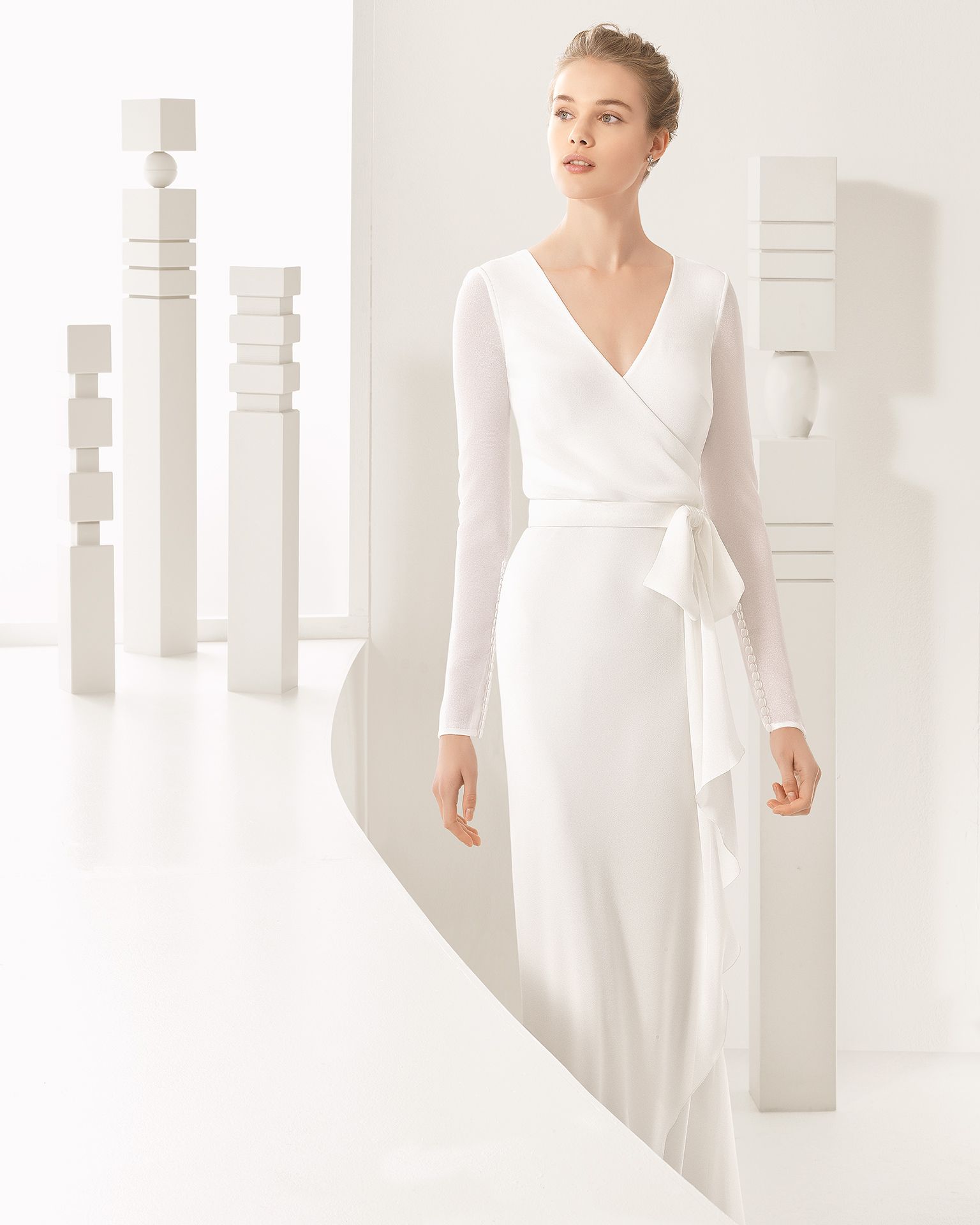 Natura 2017 Bridal Collection Rosa Clara Column Wedding Dress Wedding Dress Long Sleeve Dresses