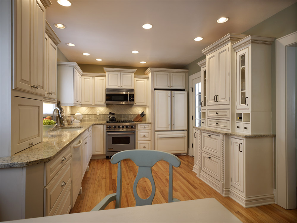 u shaped kitchen with peninsula and island white