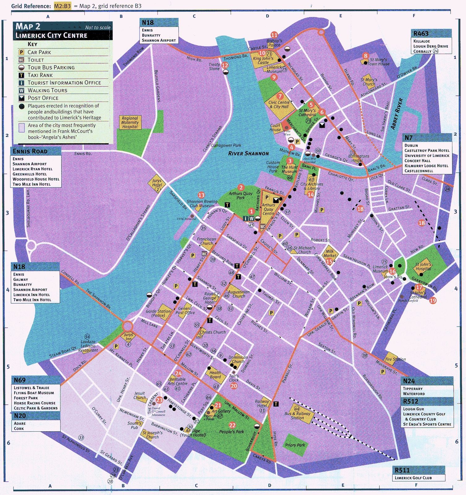 map of limerick ireland attractions Tourist map, Limerick ireland
