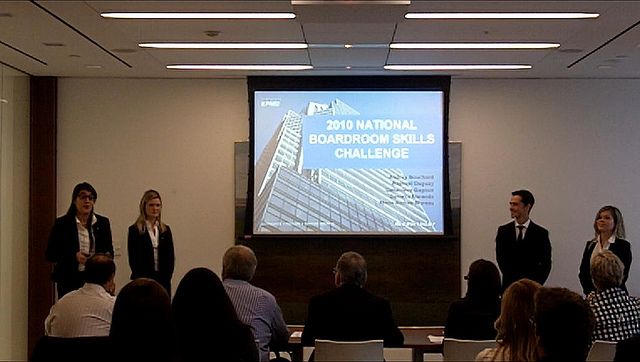 At KPMG's National Boardroom Skills Competition in Toronto, teams of At KPMG's National Boardroom Skills Competition in Toronto, teams of