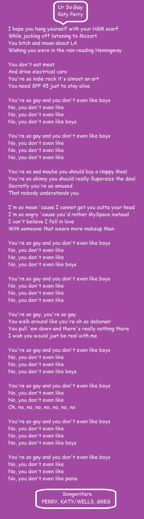 Gay filefactory Ur so gay lyrics
